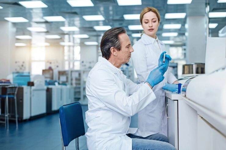 modern-lab-delighted-woman-wearing-white-smock-keeping-smile-face-while-looking-downwards_259150-16335