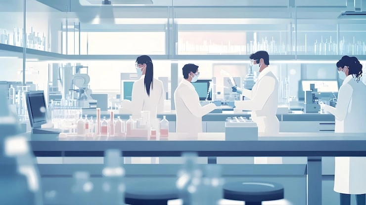 scientists in lab doing research