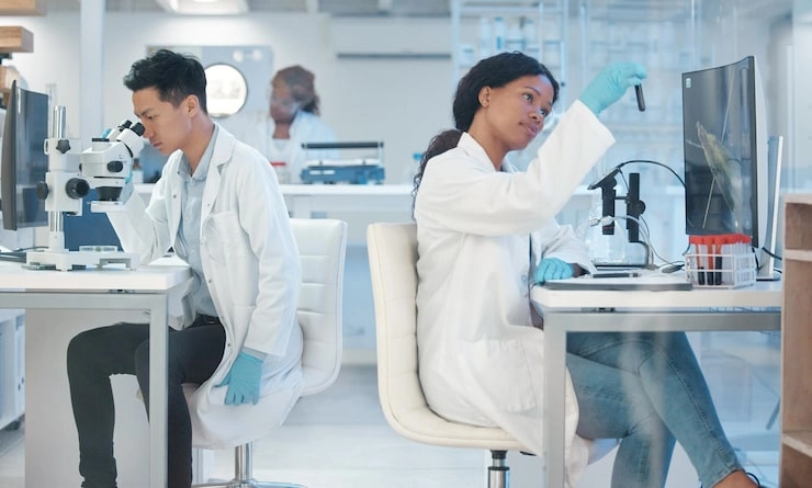 two scientists in lab