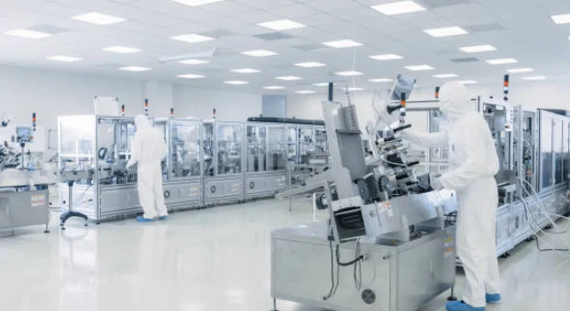 línea de fabricación estéril en sala limpia para biofarmacéutica