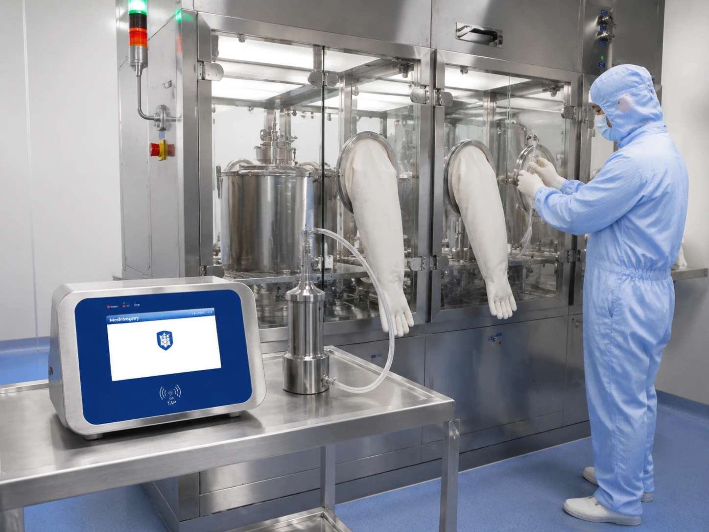 medintegrity wgt-1000 glove integrity tester for isolator glove testing in pharmaceutical manufacturing